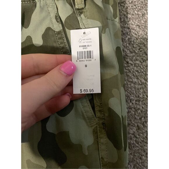 NEW gap women size 0 straight khaki high rise camouflage pants - Picture 4 of 4